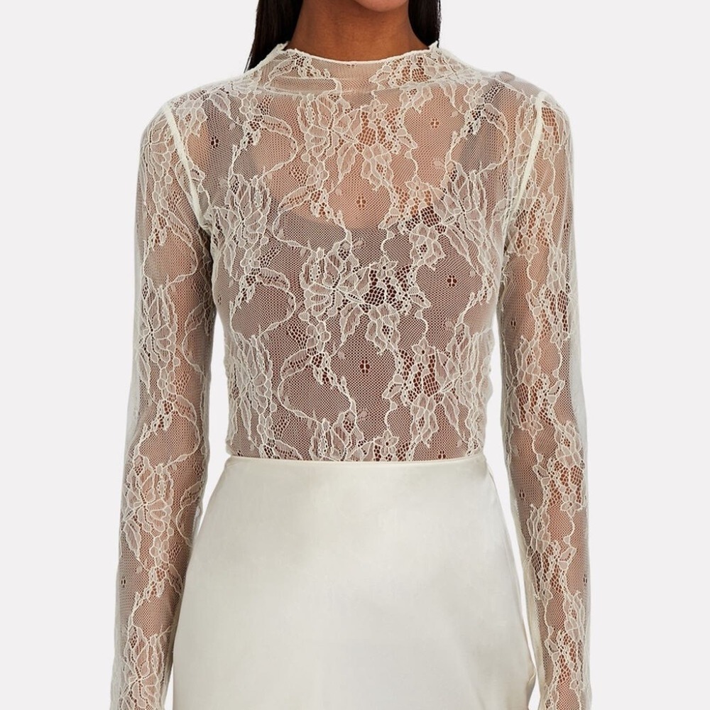 NWT WeWoreWhat Chantilly Lace Mock Neck Top Size M - Rare find